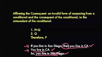 Intro To Logic: Affirming the Consequent