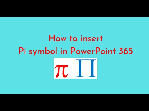 How to insert Pi symbol in PowerPoint 365 - YouTube
