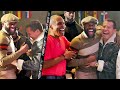 Julio cesar chavez sr throws liver shot at floyd mayweather joking around as the two embrace