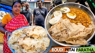 Boudi Making Famous Petai Paratha Price 20- Only Indian Street Food