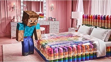 Realistic Minecraft Physics Simulation with Badroom and Dream Bed ✨🛏️ Minecraft asmr #5