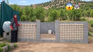 Homeless Mother Builds Her Cabin Walls  Will They Keep Out Wild Animals and Snow?