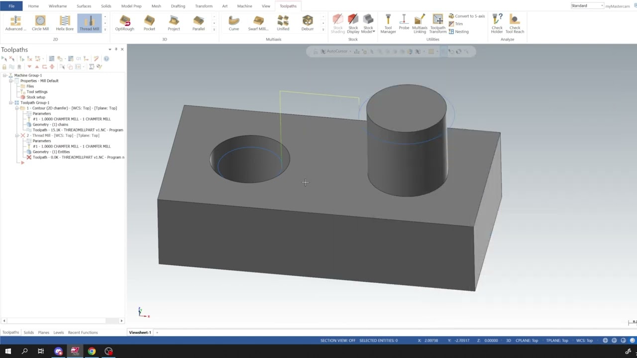 MasterCAM Thread Mill Tutorial