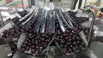 High speed cherry weighing filling packing machine into box packing system