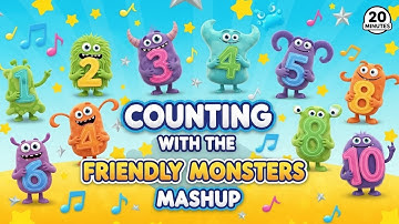 Counting with the Friendly Monsters Mashup | Fun Numbers Song for Kids | Animagic Studio