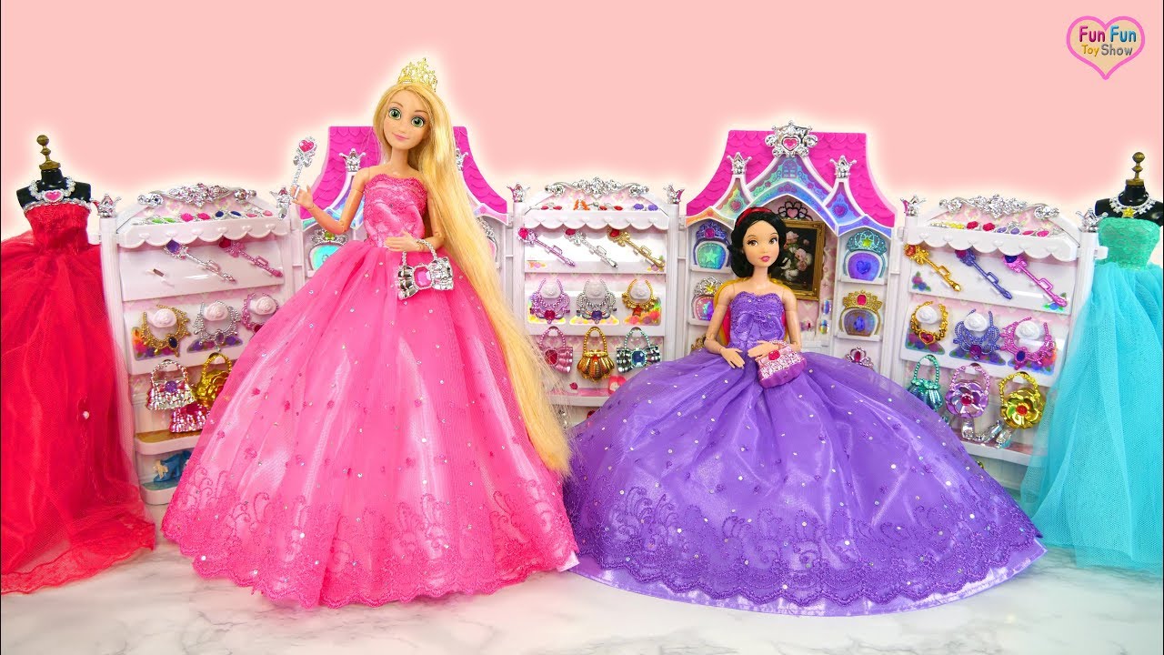 Princess Barbie  Rapunzel  Elsa Snow White doll Dress Up 