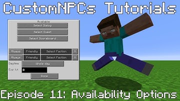 CustomNPCs Tutorials | Episode 11: Availability Options