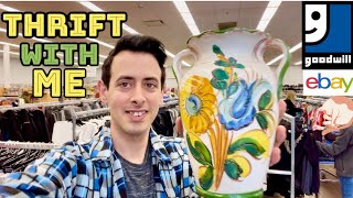 Thrift with me GOODWILL ~ Found POTTERY WORTH HUNDREDS! MAKE MONEY RESELLING eBay FOR PROFIT