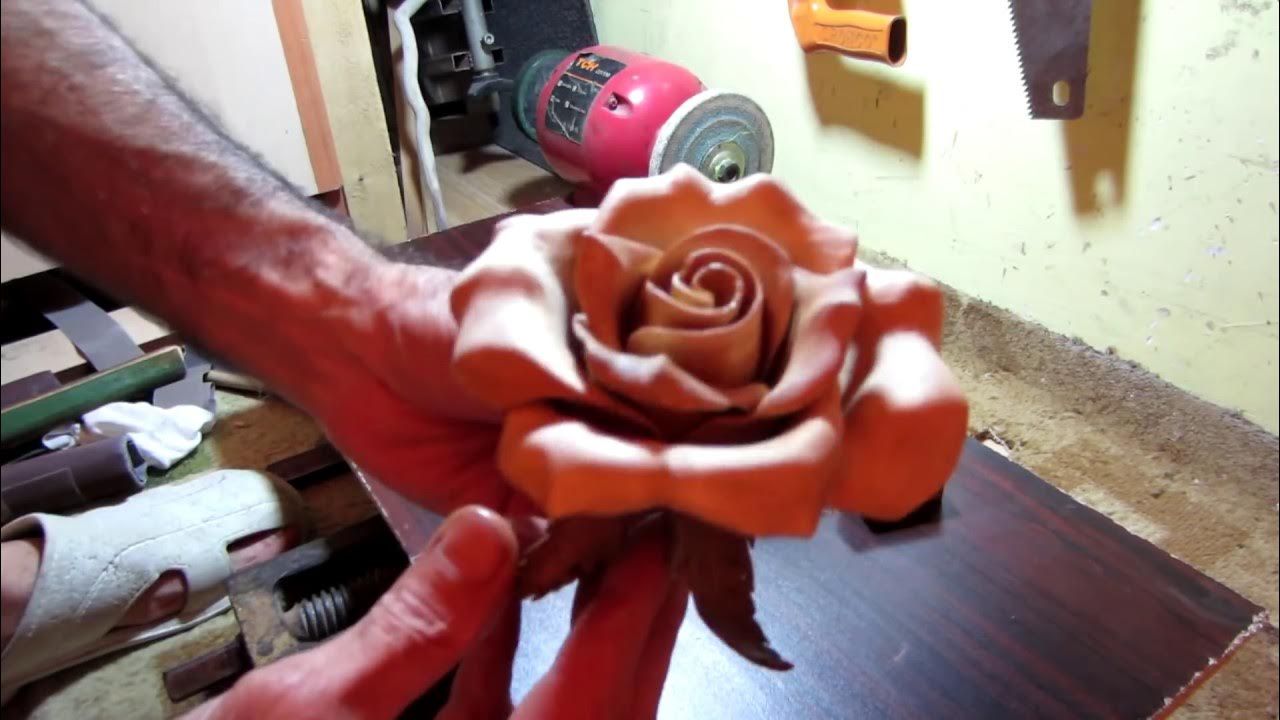 Резьба розы из дерева / Carving a wooden rose - YouTube