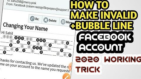 HOW TO MAKE INVALID+BUBBLE LINE FACEBOOK ACCOUNT 2020 LATEST TRICK 1000% WORKING