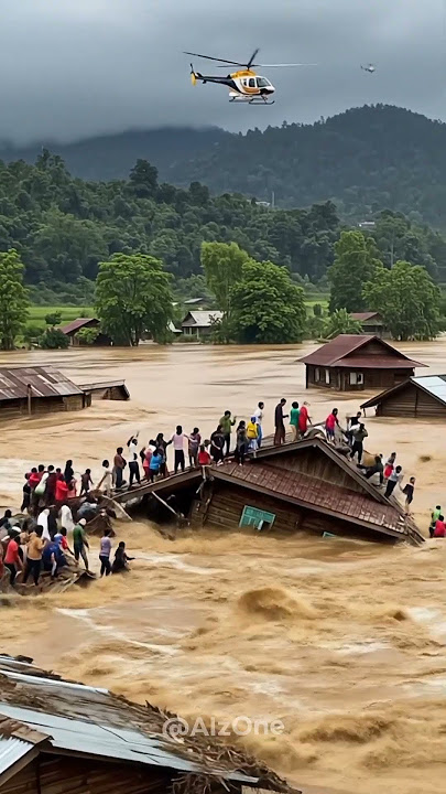 🏚️ Warga Terjebak di Atap Saat Banjir Bandang!
