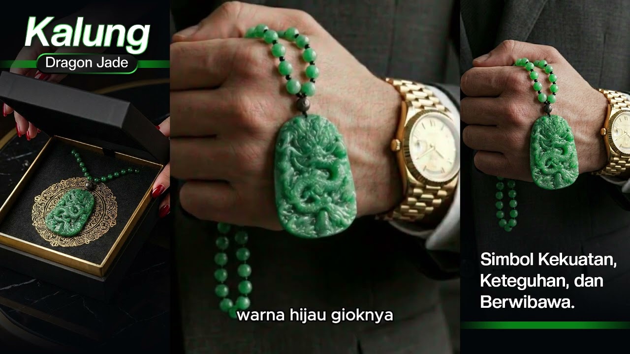 KALUNG BATU GIOK HIJAU DRAGON JADE