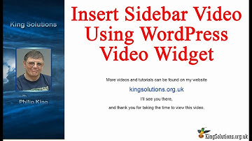 Insert Sidebar Video Using WordPress Video Widget