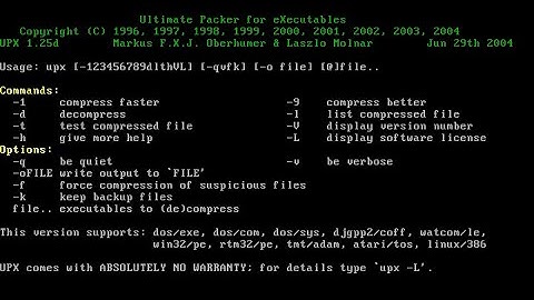 UPX - The Ultimate Packer for eXecutables - Pack and Unpak (All MS - DOS Version)