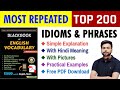 Top 200 idioms and phrases black book  most repeated  the black book vocabulary trick  part 1