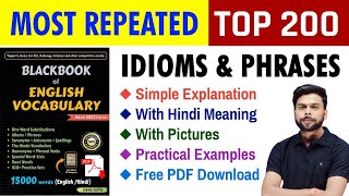 TOP 200 IDIOMS and PHRASES Black Book | Most Repeated | THE BLACK BOOK VOCABULARY TRICK | Part 1