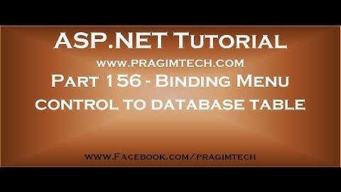 Part 156   Binding asp net menu control to database table