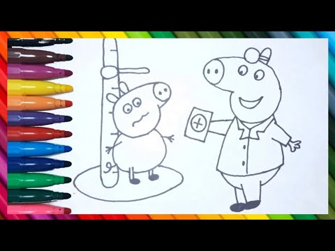 Vamos desenhar e colorir a Peppa Pig no consultório do dentista