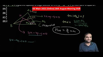 Let ABC be a triangle with A(-3,1)JEE Main 2021 (Online) 26th August Morning Shift