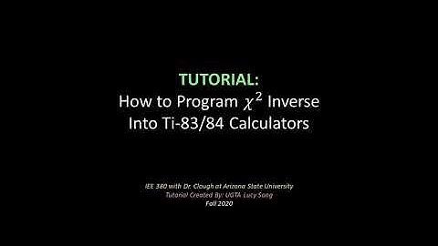 Chi-Inverse: How to Program Function Into Ti-83/84 Calculators
