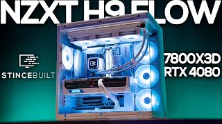 WHITEOUT NZXT H9 FLOW / 7800X3D / RTX 4080 / Aorus Elite AX ICE B650!