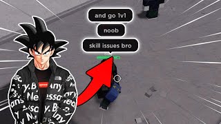  go 1v1 noob , skill issues bro  | The Strongest Battlegrounds ROBLOX