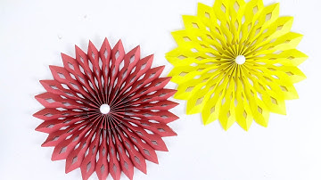 Accordion Fold Flower Paper Circle Round | Best Fold Flower Craft Ideas