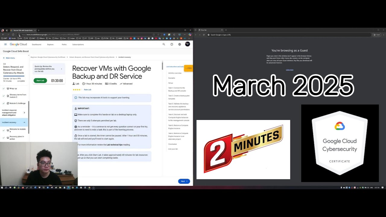 Recover VMs with Google Backup and DR Service | Google Cloud Cybersecurity Certificate | 