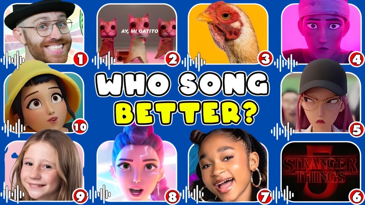 Guess Youtuber MEME dance Better? Guess Kpop Demon Hunters,Lay Lay,Salish,MrBeast Is Singing better?