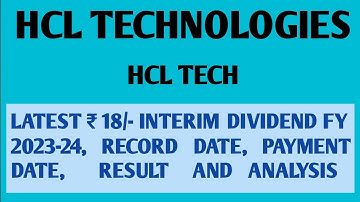 HCL Technologies Rs.18/- Interim Dividend 2023, RD,Payment Date, Results Analysis, HCL Tech dividend