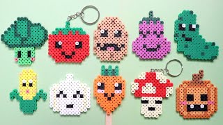 10 Easy & Cute Perler Bead Garden Vegetables Keychains & Magnets Tutorial