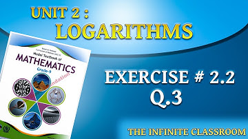 Class 9 Math Logarithms Ex# 2.2, Q.2 | Problems | National Book Foundation | The Infinite Classroom