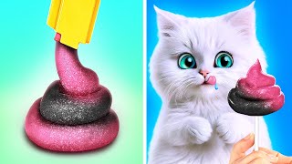 DIY Lollipop For My Kitten 🍰🍎 *Black VS Pink Food Challenge* by Cool Tool WOW 6,714 views 1 month ago 1 hour