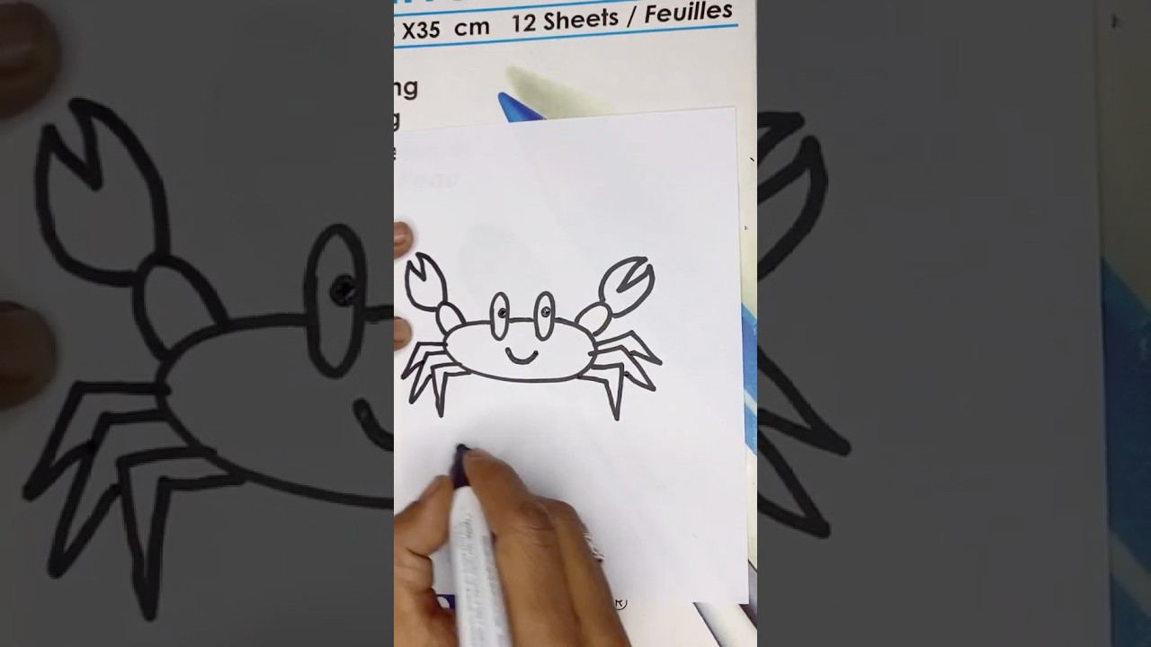 How to draw crab 