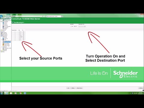 Configuring Port Mirroring on ConneXium TCSESM Managed Switch | Schneider Electric Support