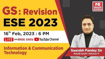 GS Revision l ESE 2023 Prelims| Information & Communication Tech.| By Saurabh Pandey Sir | MADE EASY