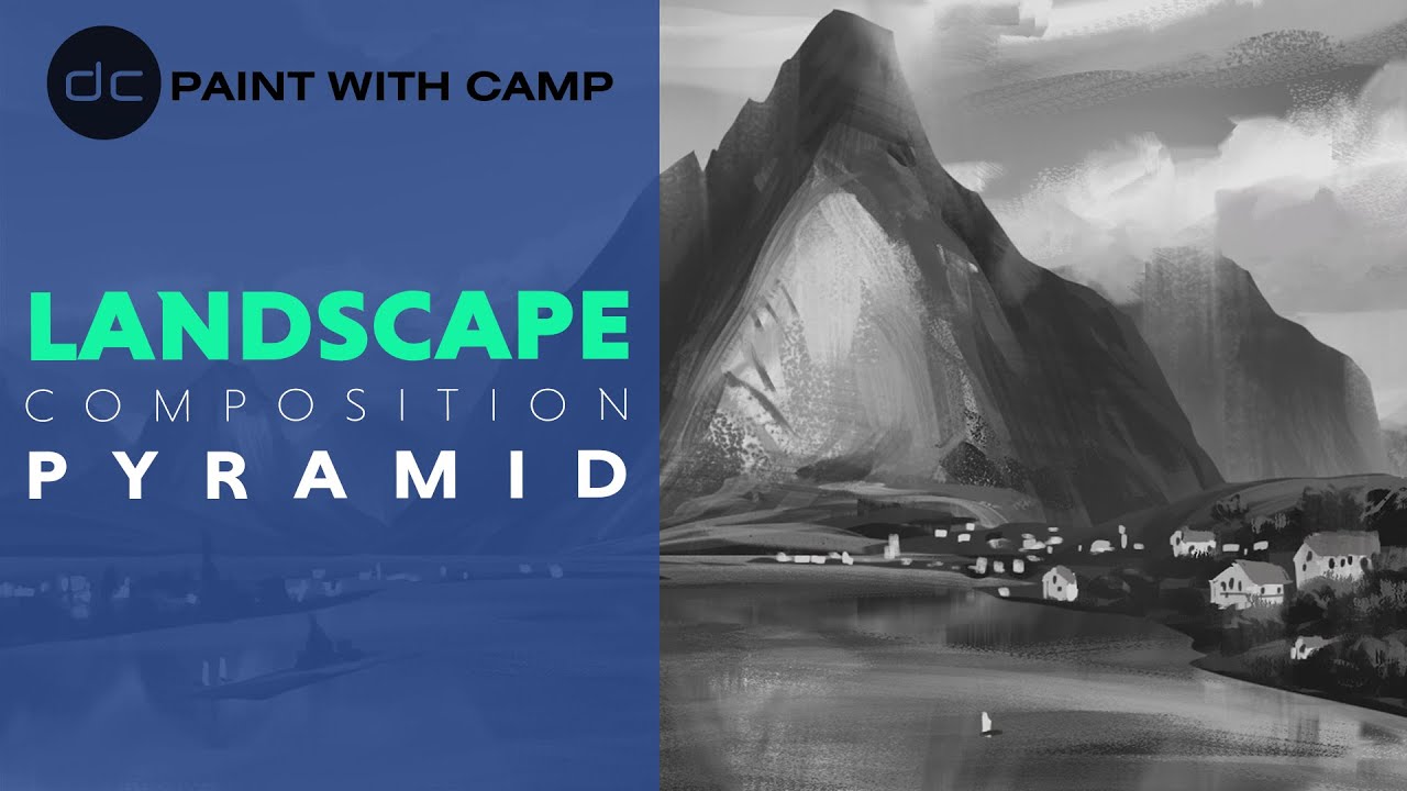 PYRAMID composition drawing easy / landscape environment / digital