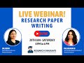 Live webinar on research paper writing by dr renu  research graduate