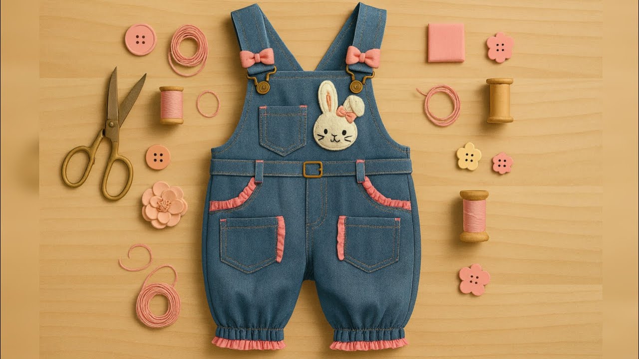 💥 Transform Old Jeans into a Stylish Baby Overall! 👶👖Quick & Easy 1-Hour DIY Sewing Project ✂️💙