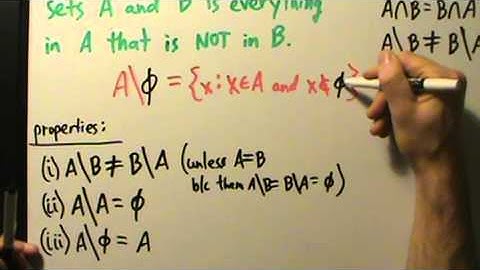 Intermediate Algebra - Set Difference - Definition, Properties, Example 1