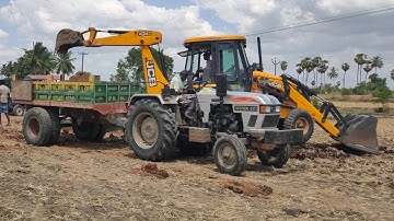 Eicher 551 Tractor loading with JCB 3DX Machine work in agriculture land|A to Z Tractors
