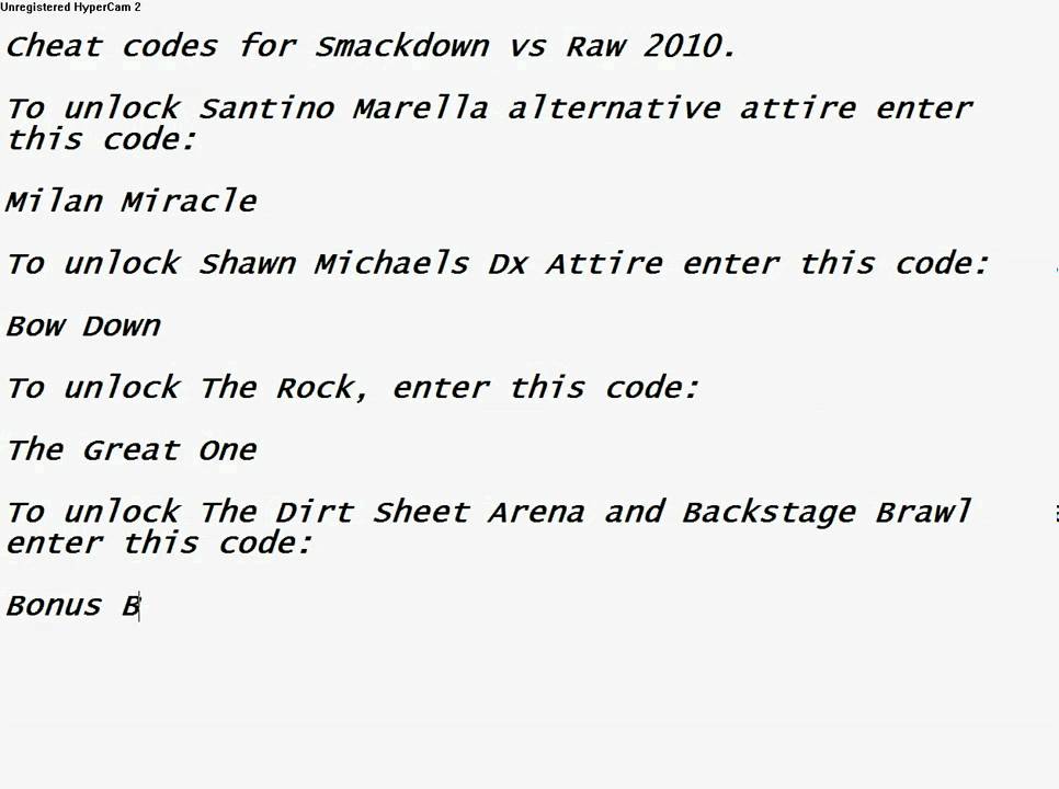 wwe 2k10 code de trich