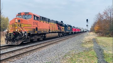 Fast SD40 leads CSX train, Foreign BNSF power pulls 3 new LTEX engines, CT Rail loco on Amtrak 48!