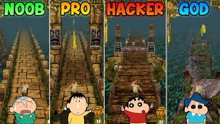 NOOB vs PRO vs HACKER vs GOD in temple run with shinchan and his friends 😂 | shinchan gaming screenshot 3