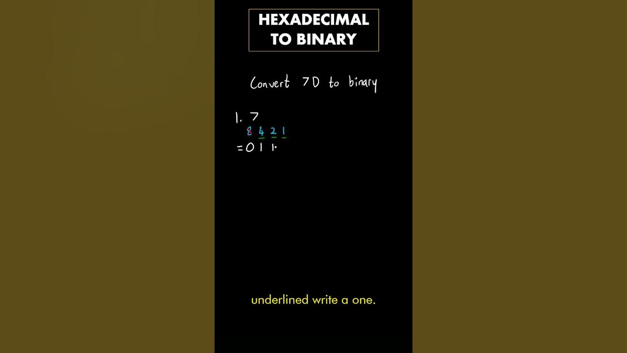 Quick hexadecimal to binary conversion method - YouTube