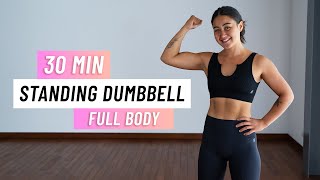 30 Min Full Body Dumbbell Workout - All Standing - Strength Training At Home