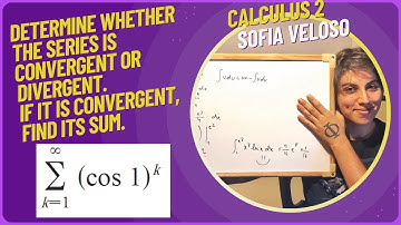 11.2.38 ∑(cos1)^k Determine whether the geometric series is convergent or divergent. If it is...