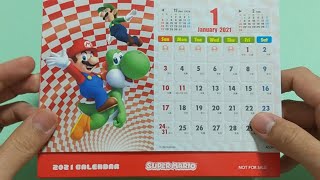 SUPER MARIO Calendar！ It looks nice!【スーパーマリオのカレンダー（任天堂のゲームを買ったらもらえた】