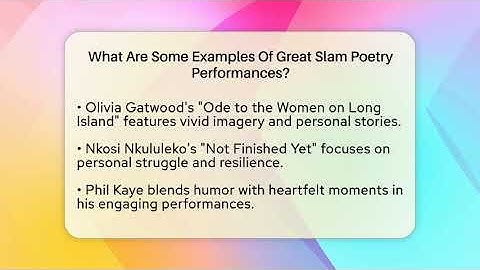 What Are Some Examples Of Great Slam Poetry Performances? - The Prose Path