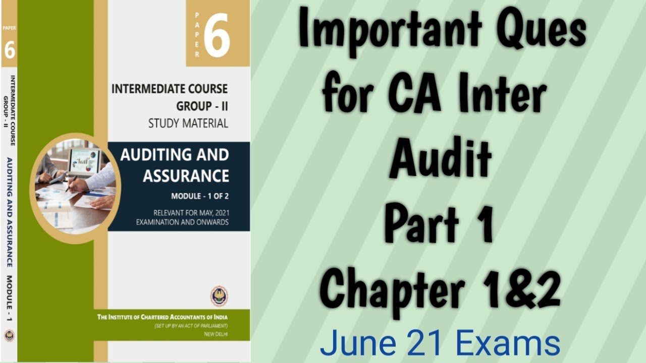 Important Questions June 2021 of CA Inter Auditing and Assurance Part 1 ...